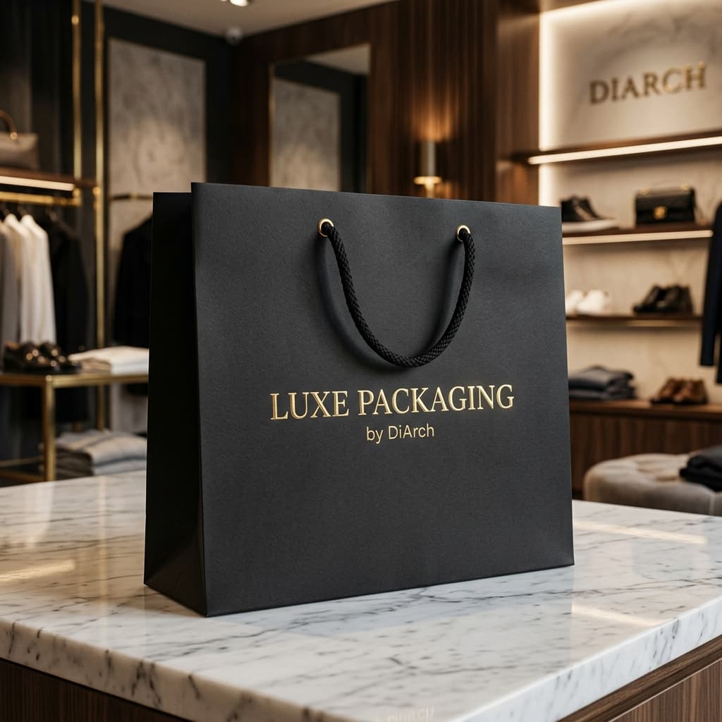 Fashion Boutique Gold Foil Paper Bag